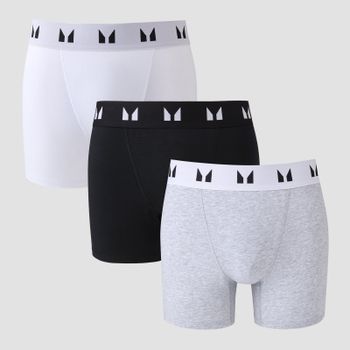 Bóxers para hombre de MP (paquete de 3) - Negro/blanco/gris - XL