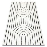 alfombra moderna mode 8494 geometrico crema  negro  120x170 cm