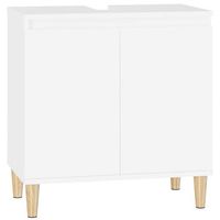 armario para lavabo madera contrachapada blanco 58x33x60 cm vidaxl