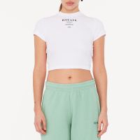 rotate sunday cropped cotton-blend jersey t-shirt - m