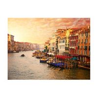 papel pintado 3d - venecia una ciudad coloreada en el agua 200x154 cm