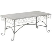 mesa de centro de metal 121x565x52h cm