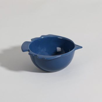 Cuenco con forma de pájaro de gres azul
