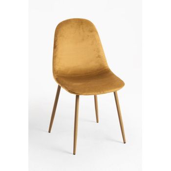 Pack 4 Sillas Teok Terciopelo De Terciopelo 84*39*42 Cm - Mostaza
