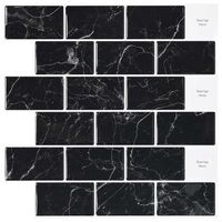azulejo de metro 20 uds marmol negro 30 x 30 cm vidaxl