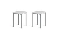 pack 2 taburetes 45 cm  asiento blanco estructura gris