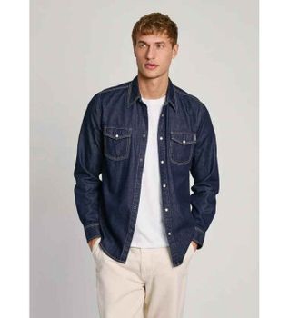 Pepe Jeans para hombre. PM308586BC3 Camisa denim fit regular
 azul (M), Casual, Algodón, Manga larga, Sostenible