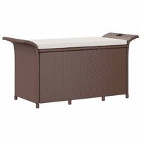 banco de jardin  banco de exterior  silla de jardin con cojin ratan sintetico marron 116x46x57 cm