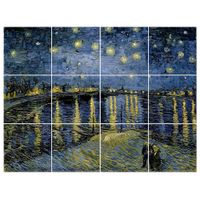 panel multiple noche estrellada sobre el rodano van gogh cm 150x200