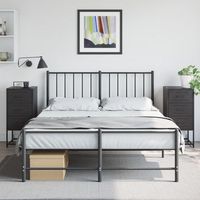 mesitas de noche 2 unidades - mueble para dormitorio - acero - negro 36x39x78cm