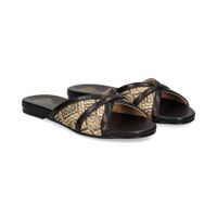 unisa sandalias planas mujer - negro talla 36
