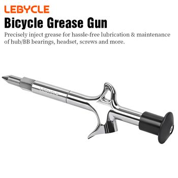 Pistola de engrase portátil LEBYCLE para bicicletas de montaña y carretera, herramienta de jeringa para rodamientos de buje, dirección, horquilla, volante y pedalier.