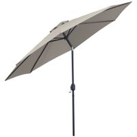outsunny sombrillas para jardin o300x250 cm con manivela parasol exterior con mecanismo de inclinacion y poste desmontable de metal para terraza piscina patio gris claro   aosom espana