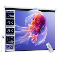 proyector de video homcom con pantalla de 84 pulgadas pantalla de proyeccion motorizada y electrica 43 4k hd pantalla de proyeccion para tv y cine en casa montaje en pared o techo con control