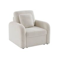 sillon en tejido borreguito blanco lineas redondeadas crema