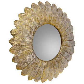 Espejo De Pared De Metal Dorado 72.5x4.5x72.5