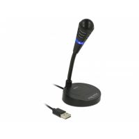 microfono delock 65868 usb para pc con cuello de cisne y boton silencio tactil