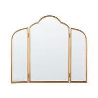 espejo de mesa triptico dos alas laterales maquillaje plegable 87 x 77 cm dorado savilly