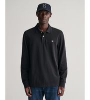 gant para hombre 2230 polo de pique shield negro m casual algodon manga larga