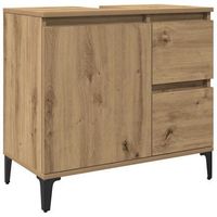 armario lavabo bano madera ingenieria roble artisan 65x33x60 cm vidaxl