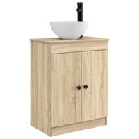 vanidad de bano con lavabo roble sonoma 54 x 35 x 83 cm vidaxl