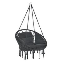 hamaca silla colgante con cojin de asiento kailua algodon poliester negro casapro