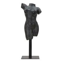 escultura en resina negra con base de metal cm 19x17x50