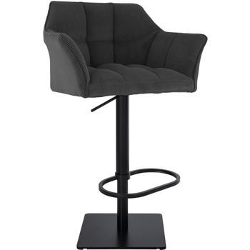 Taburete De Bar Damaso Cord Pana Gris Oscuro 45x64x88 Cm Clp