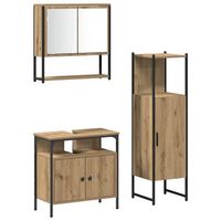 juego de muebles de bano 3 uds marron madera de ingenieria vidaxl