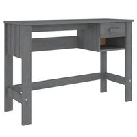 escritorio hamar madera maciza pino gris oscuro 110x40x75 cm vidaxl