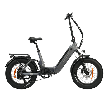 Bicicleta Eléctrica Plegable Ttgo F6 Pro, 250 W 48 V 18 Ah, Fat Bike De 20”, Triple Suspensión, Gris