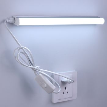 Lámparas de pared DIY de 50CM, 15W, 220V, tubo LED T5 con tornillos, luces LED de montaje en pared para decoración del hogar del dormitorio + cable de alimentación con enchufe europeo Q