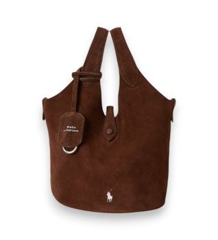 Polo Ralph Lauren para mujer. 428P23820004 Bolso tote cruzado Polo Play de ante marrón (OSFA), Casual, Piel