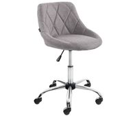 taburete de trabajo lazio con ruedas tela gris 49x47x71 cm