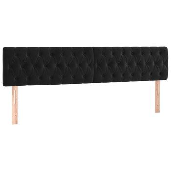 Cabeceros Terciopelo Negro 180x7x78/88 Cm Vidaxl