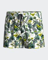banador short corto con estampado tropical
