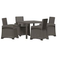 conjunto de comedor de jardin 5 uds gris claro y antracita pp vidaxl