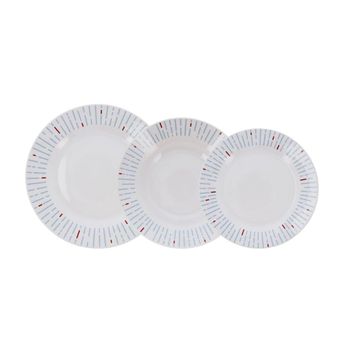 Vajilla 18 piezas porcelana blanca