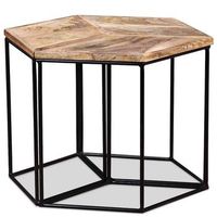 mesa de cafe - mesa de centro de madera maciza de mango 56x48x40 cm