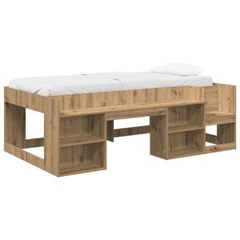 Cama Infantil Con Almacenamiento Roble Artisan 90 X 200 Cm Vidaxl