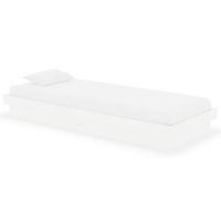 estructura de cama individual madera maciza blanca 75x190 cm