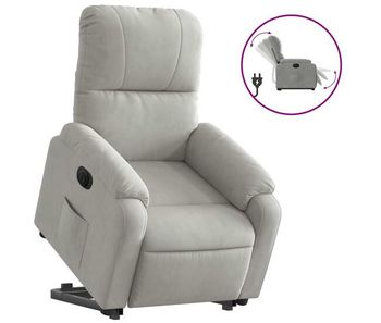 Vidaxl sillón eléctrico reclinable elevable tela microfibra gris claro
