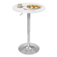 1 mesa de bar de mdf con patas mesa redonda altura regulable blanca