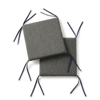 PIND Pack 2/4/6 Cojines Cuadrados para Silla 30x30x3,5 cm con Relleno de Espuma, con Cintas de Sujeción, Funda Efecto Lino Algodón y PES, Cojín para Taburetes, Comedor y Terraza