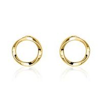 pendientes circulo para mujer en oro 9 quilates