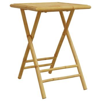 Mesa Plegable De Jardín | Mesa De Exterior De Bambú 55x55x75 Cm
