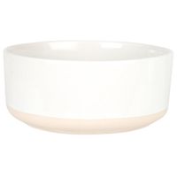 cuenco de ceramica blanca y beige