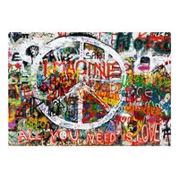 papel pintado 3d - hippie graffiti 300x210 cm
