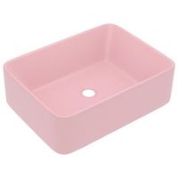 lavabo de bano moderno  lavabo de lujo de ceramica rosa mate 41x30x12 cm