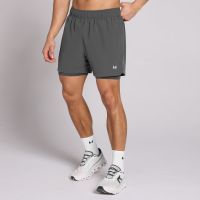 mp mens 5  2-in-1 training shorts - dark grey - s